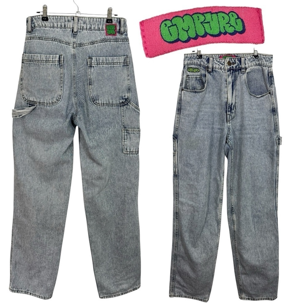 Empyre High Waisted Straight Leg Jeans Sz 4 Acid Wash Denim Baggy Relaxed GUC